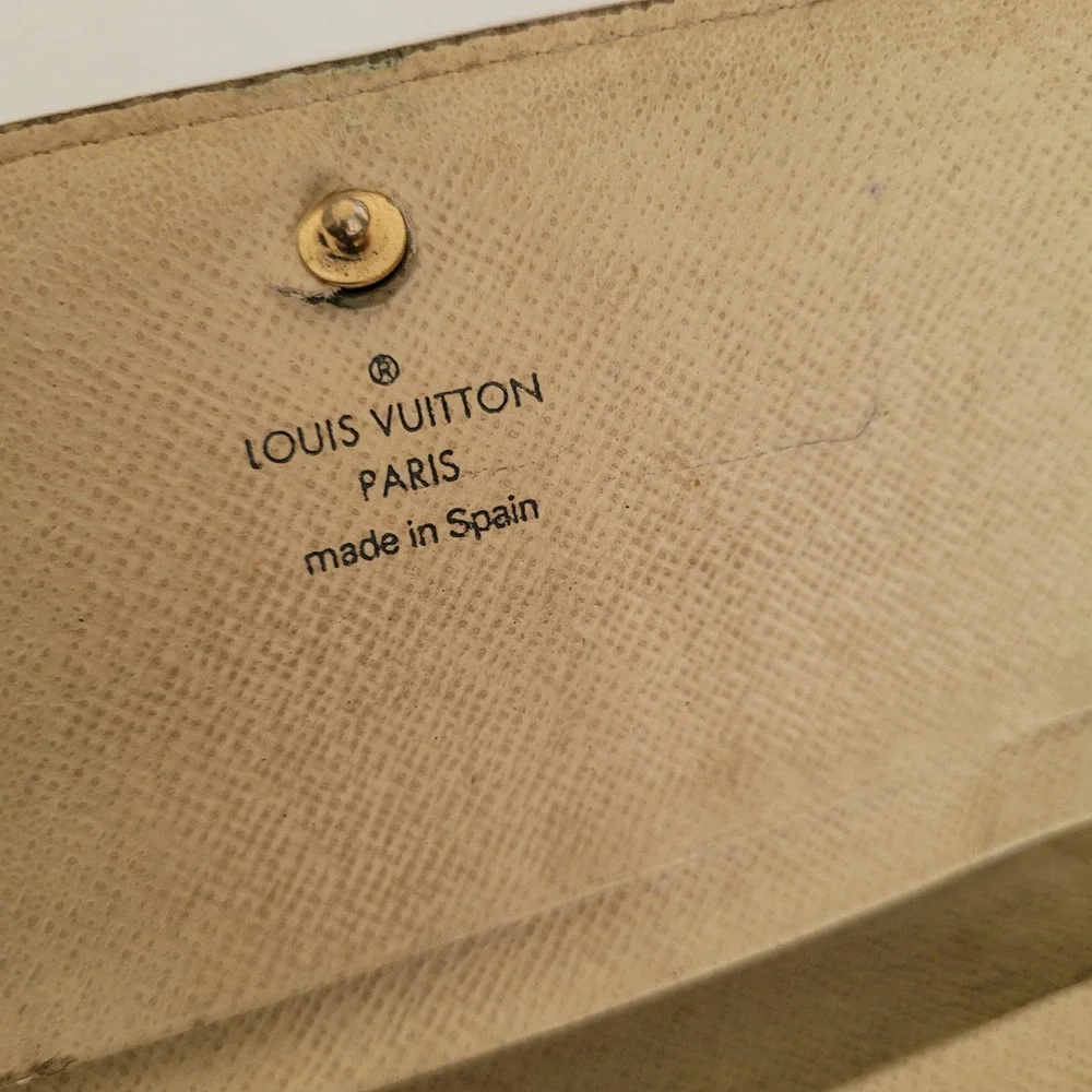 Louis Vuitton Damier Azur Sarah Wallet White Blue Checkered Long CA4007 Spain